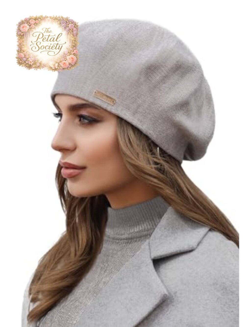 Fleece Lined Wool Angora Knit Beret French Paris Hat for Women